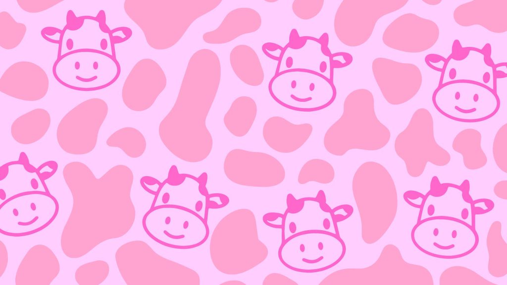 Cute Pink Cow Print Wallpaper