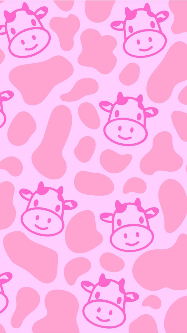 Pink Cute Cow Print Phone Wallpaper