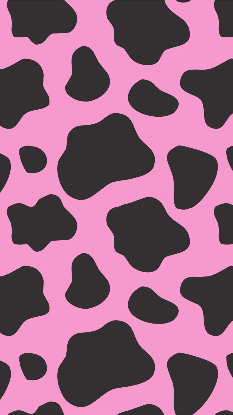 Pink and Black Cow Print Wallpaper Phone