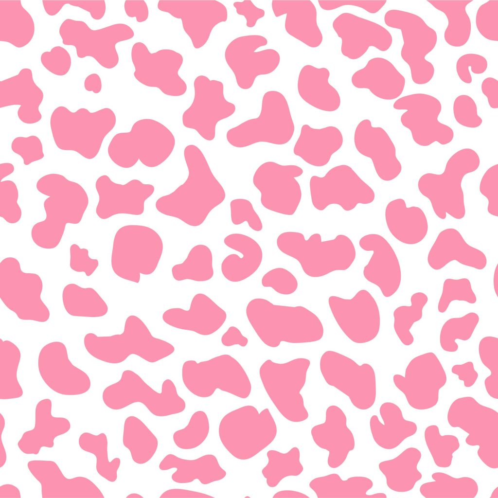 Rose Pink Cow Print Square Wallpaper