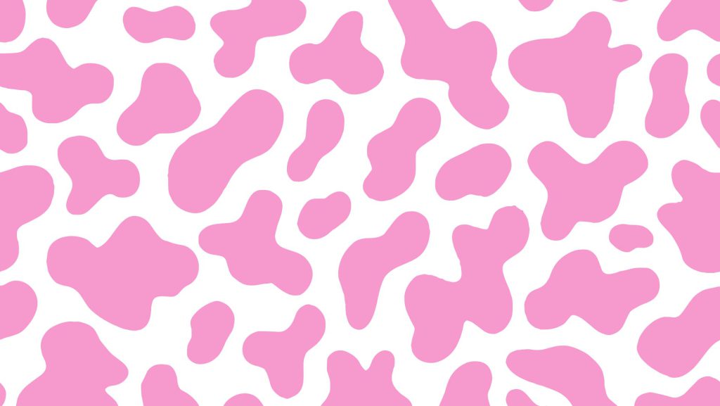 White and Pink Cow Print Laptop and Desktop Wallpaper